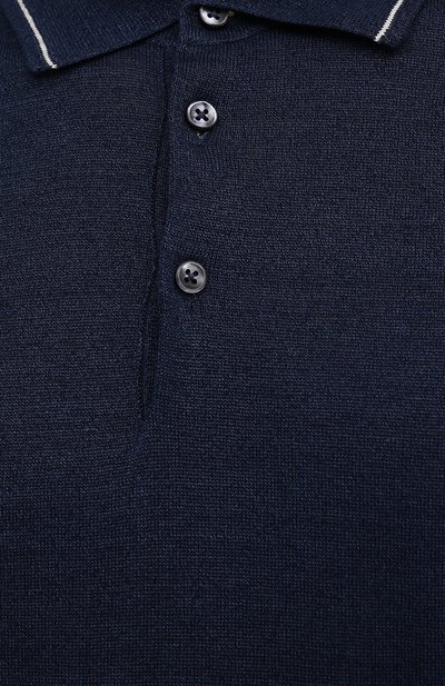 Поло изо льна и хлопка FIORONI темно-синего цвета по цене 43950 руб., арт. MK20701C1, фото 5 Поло изо льна и хлопка FIORONI, арт. MK20701C1, фото 5