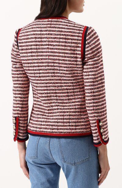 Приталенный буклированный жакет с круглым вырезом GUCCI, арт. 482665/ZKM24, фото 4