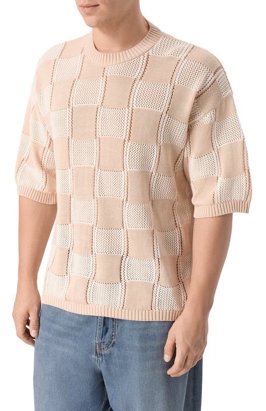 Джемпер из хлопка и вискозы Laneus S6LAMAKE110 Бежевый  S6LAMAKE110 Фото 3