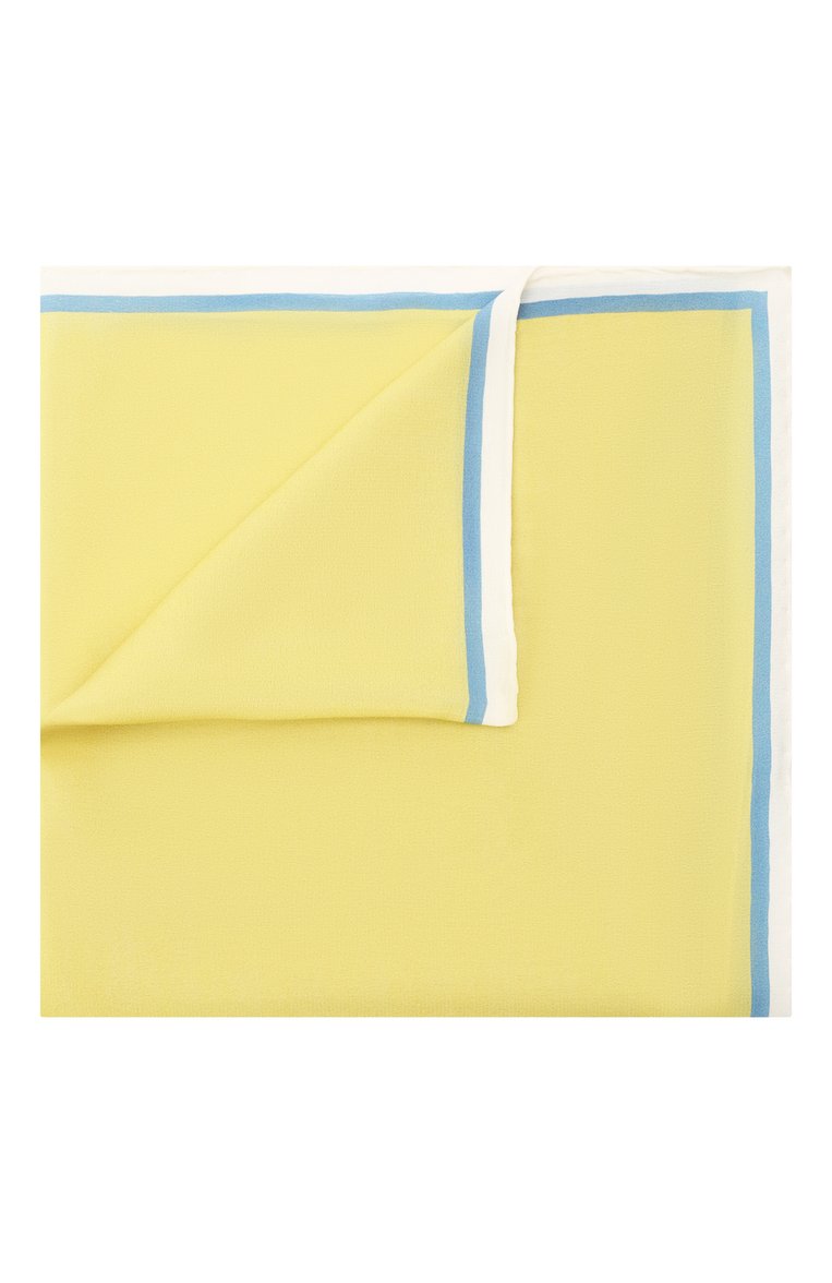 Мужской шелковый платок LANVIN желтого цвета, арт. 2803/HANDKERCHIEF | Фото 1 (Материал: Шелк, Текстиль; Материал сплава: Проставлено; Нос: Не проставлено)