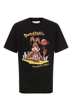 Мужская хлопковая футболка DOMREBEL черного цвета, арт. M WINNER/T-SHIRT | Фото 1 (Рукава: Короткие; Драгоценные камни: Проставлено; Материал внешний: Хлопок; Материал сплава: Проставлено; Длина (для топов): Стандартные; Принт: С принтом; Стили: Гранж)