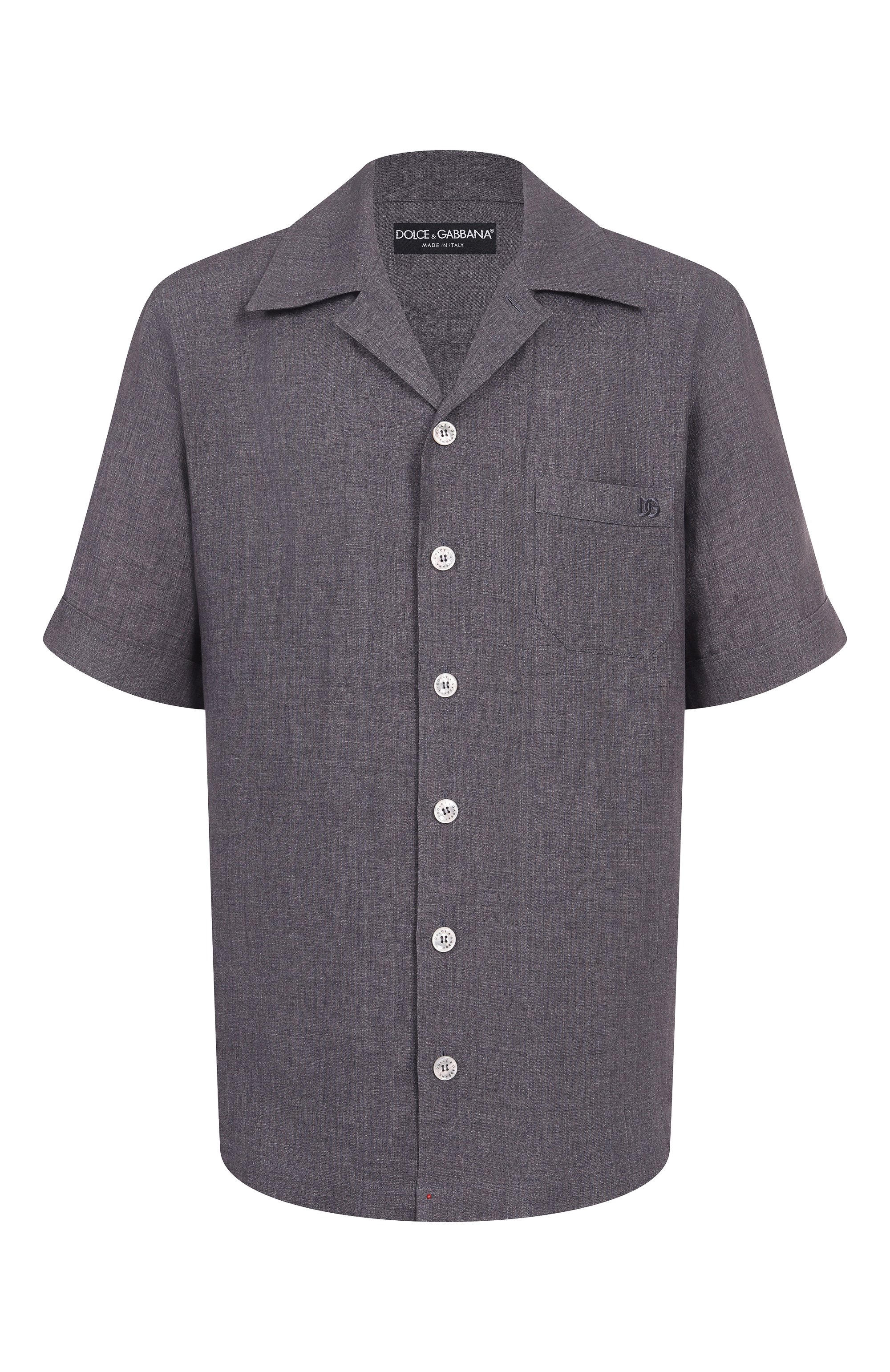 Льняная рубашка DOLCE & GABBANA темно-серого цвета по цене 98950 руб., арт. G5JH9Z/FU4L5, фото 1 Льняная рубашка DOLCE & GABBANA, арт. G5JH9Z/FU4L5, фото 1