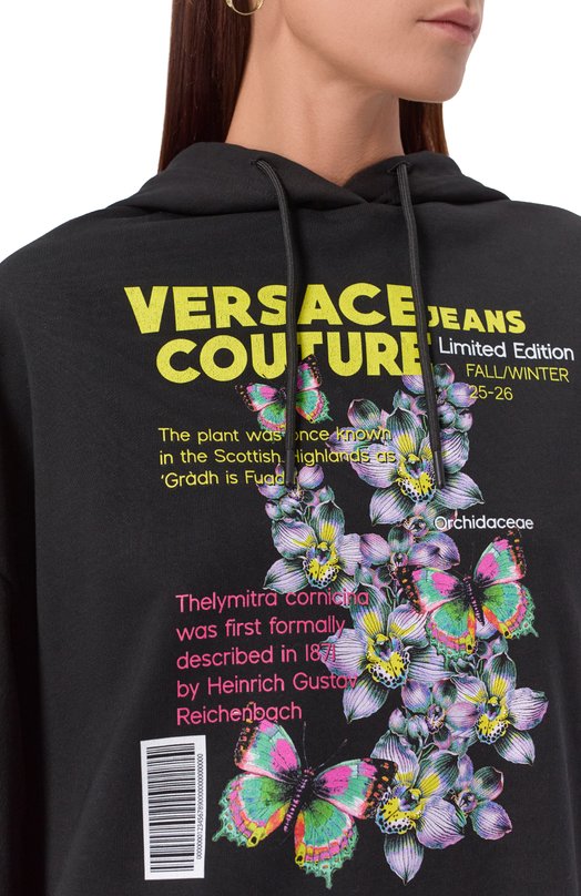 Хлопковое худи Versace Jeans Couture 79HAIB03/CFB00 Чёрный  79HAIB03/CFB00 Фото 5