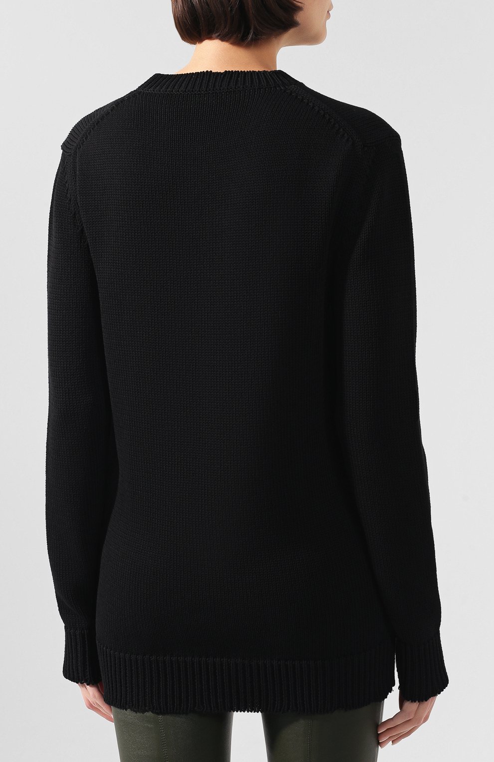 Хлопковый пуловер GIVENCHY черно-белого цвета по цене 61400 руб., арт. BW907F4Z5B, фото 4 Хлопковый пуловер GIVENCHY, арт. BW907F4Z5B, фото 4