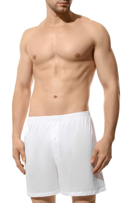 Мужские хлопковые боксеры ZIMMERLI белого цвета, арт. 252-846/XL | Фото 2 (Материал внешний: Хлопок; Нос: Не проставлено; Материал сплава: Проставлено)