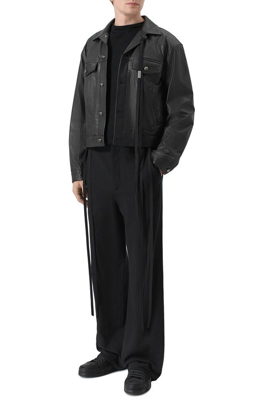 Кожаная куртка Ann Demeulemeester B0012717/LT038 Чёрный  B0012717/LT038 Фото 2