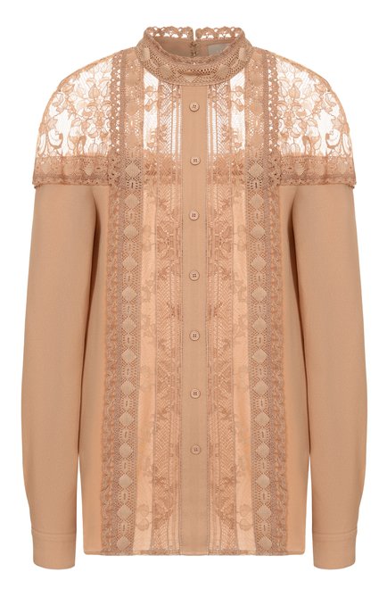 Женская блузка из хлопка и шелка ELIE SAAB, арт. T0163NS25/SIL01