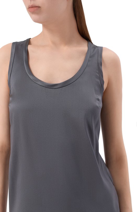 Атласный топ Brunello Cucinelli M0C59E0600 Серый  M0C59E0600 Фото 5