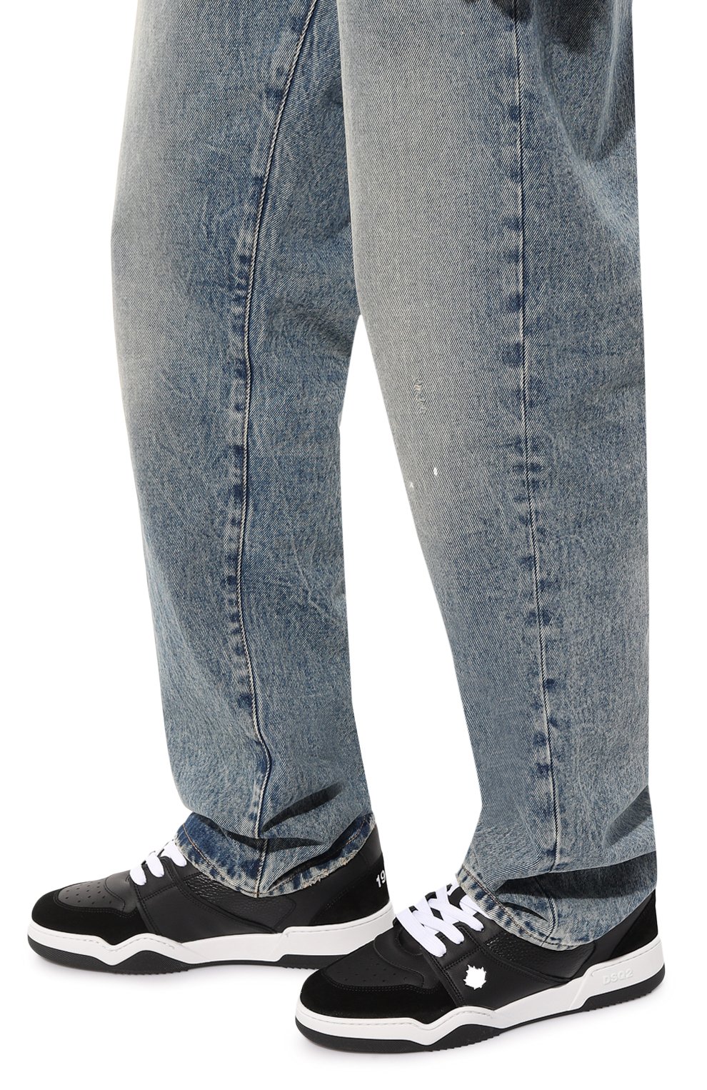 Кожаные кеды spiker DSQUARED2 черного цвета по цене 48800 руб., арт. SNM0315/01606243, фото 3 Кожаные кеды spiker DSQUARED2, арт. SNM0315/01606243, фото 3