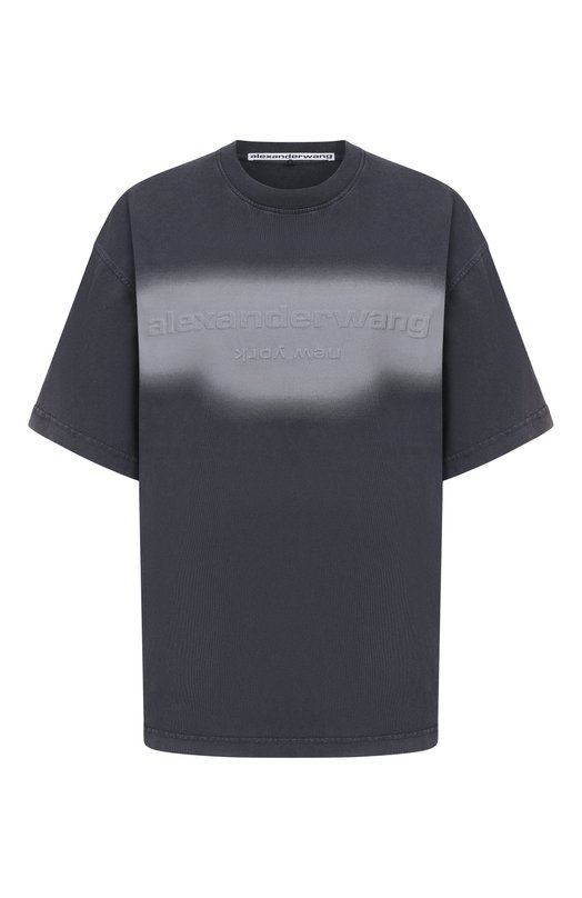 Хлопковая футболка Alexander Wang UCC1261890 Серый UCC1261890