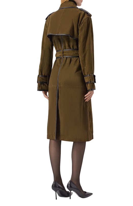 Замшевый тренч Nina Ricci 25AUMA015/G00022 Хаки  25AUMA015/G00022 Фото 4