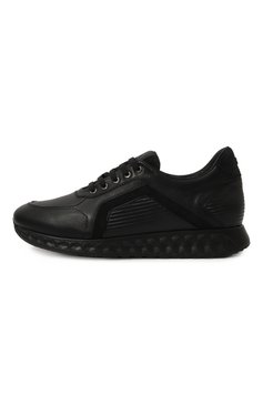 Мужские кожаные кроссовки ARTIOLI черного цвета, арт. 0S226/VS CALF/CARB0N/SUEDE | Фото 4 (Материал внутренний: Натуральна�я кожа; Драгоценные камни: Проставлено; Материал сплава: Проставлено; Подошва: Массивная; Стили: Классический; Материал утеплителя: Без утеплителя; Материал внешний: Натуральная кожа; Кросс-КТ: Низкие)