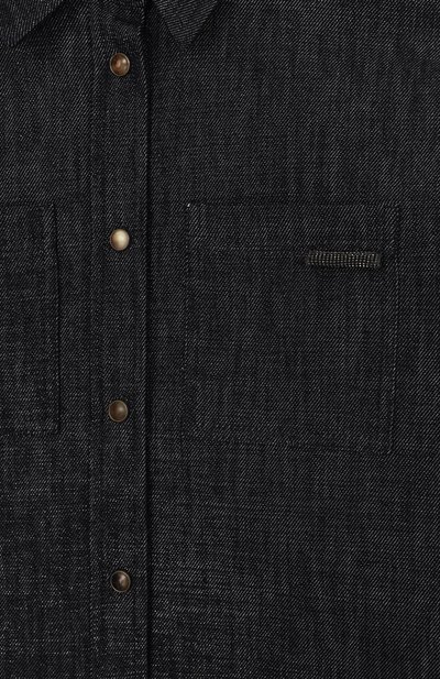 Джинсовая рубашка BRUNELLO CUCINELLI темно-синего цвета по цене 51950 руб., арт. BB148C404A, фото 3 Джинсовая рубашка BRUNELLO CUCINELLI, арт. BB148C404A, фото 3