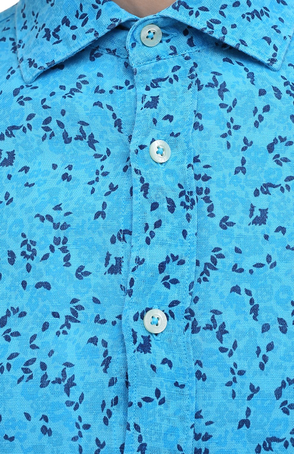 Льняная рубашка 120% LINO синего цвета по цене 28900 руб., арт. T0M1311/F980/000, фото 5 Льняная рубашка 120% LINO, арт. T0M1311/F980/000, фото 5