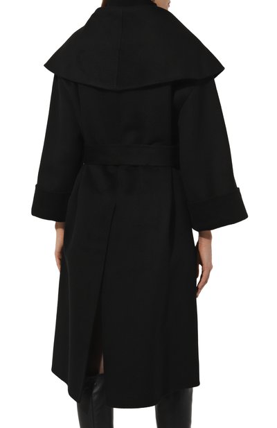 Кашемировое пальто PRADA черного цвета по цене 810000 руб., арт. P600O-1XON-F0002-202, фото 4 Кашемировое пальто PRADA, арт. P600O-1XON-F0002-202, фото 4