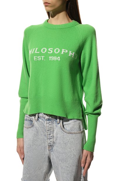 Пуловер из шерсти и кашемира PHILOSOPHY DI LORENZO SERAFINI зеленого цвета по цене 56650 руб., арт. A0917/0700, фото 3 Пуловер из шерсти и кашемира PHILOSOPHY DI LORENZO SERAFINI, арт. A0917/0700, фото 3