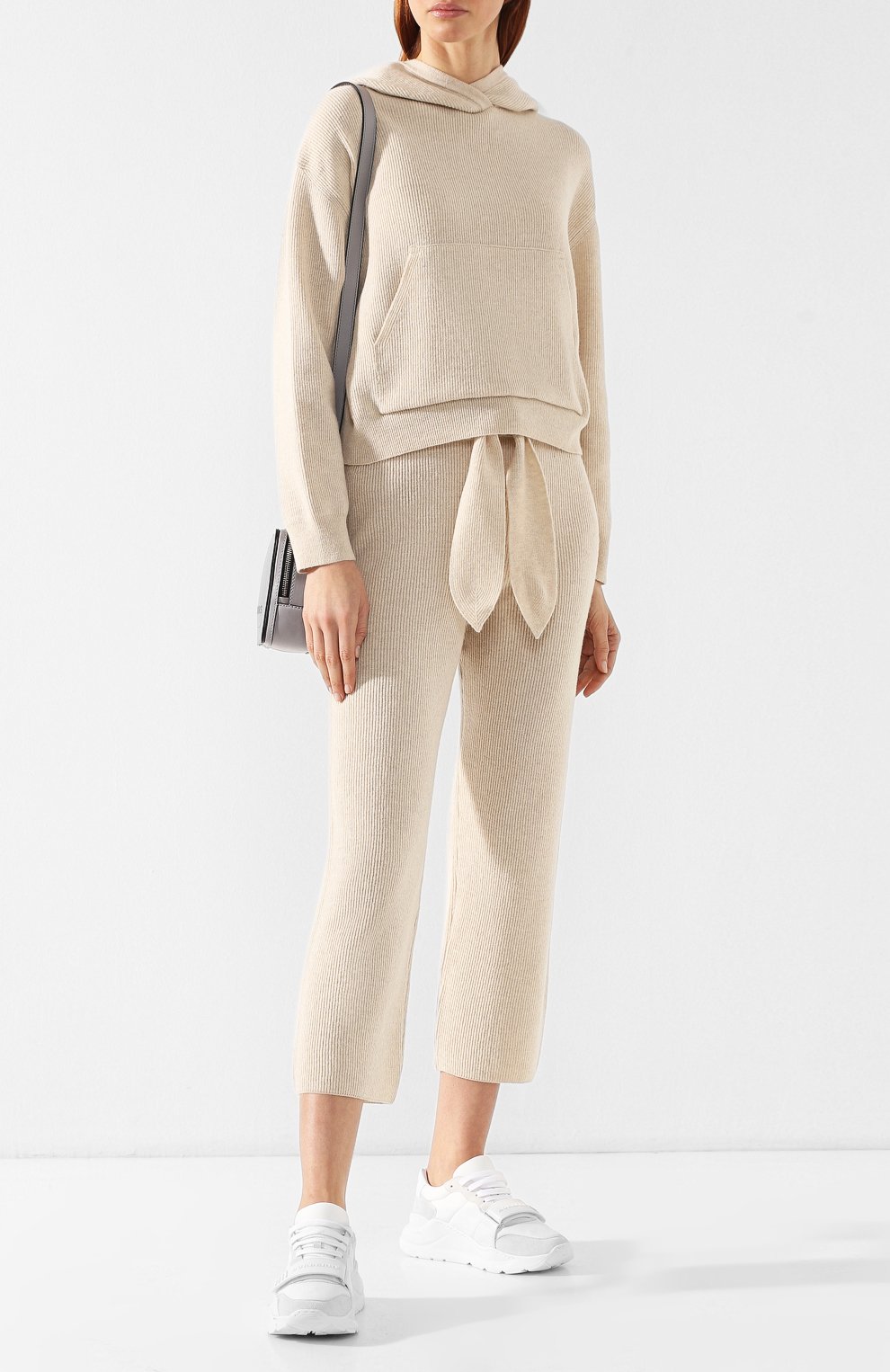 Брюки с поясом NANUSHKA, арт. TIGRE_IV0RY_CASHMERE BLEND RIB CASHMERE BLEND RIB, фото 2