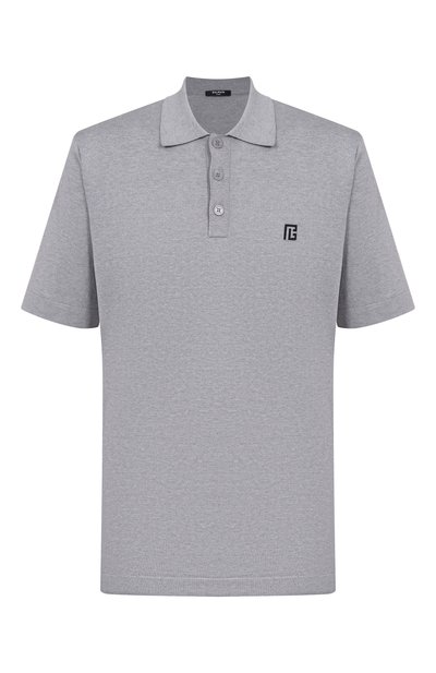 Мужское поло из шелка и хлопка BALMAIN, арт. GH1GB044/KJ53