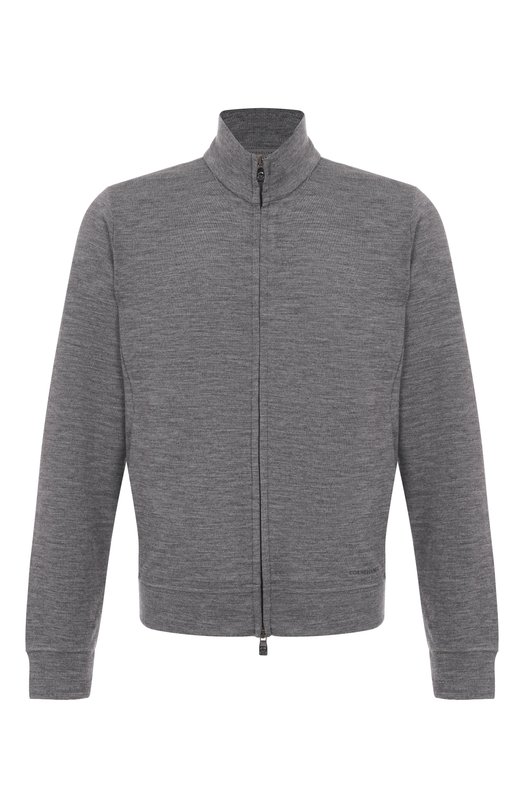 Толстовка из шерсти и хлопка Corneliani 26G566-2625016 Серый 26G566-2625016