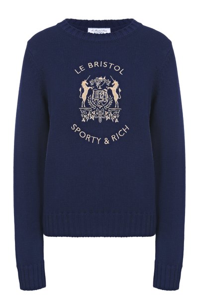 Хлопковый пуловер sporty & rich x le bristol paris SPORTY AND RICH, арт. WS065517621BL32, фото 1