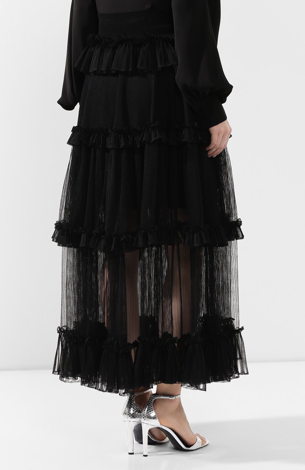 Шелковая юбка ALEXANDER MCQUEEN, арт. 610760/Q1AM4, фото 4