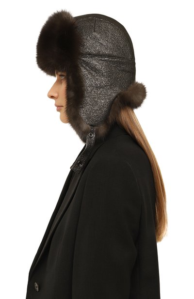 Шапка-ушанка из меха соболя BLACK SABLE, арт. BS-005F8, фото 2
