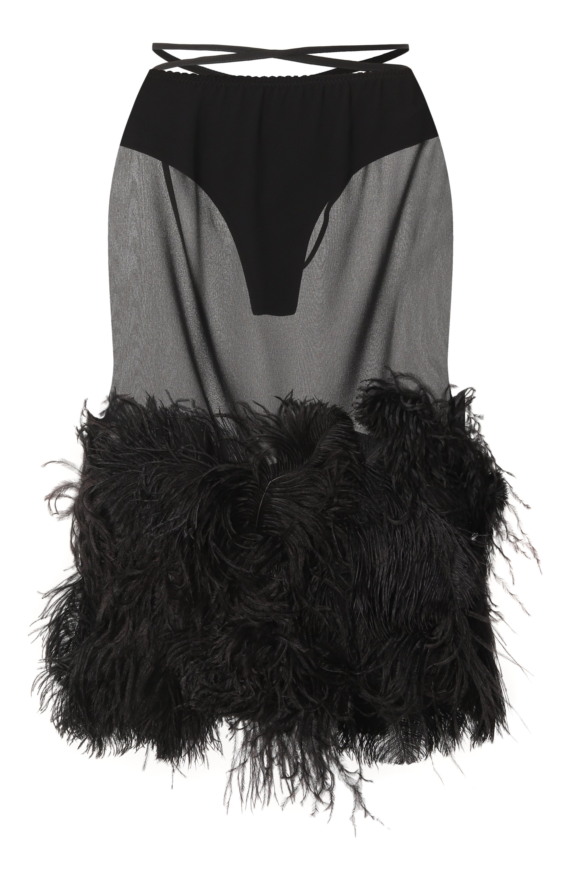 Юбка с отделкой перьям и страуса THE ATTICO, арт. 250WCS00264/PAA085RA, фото 1