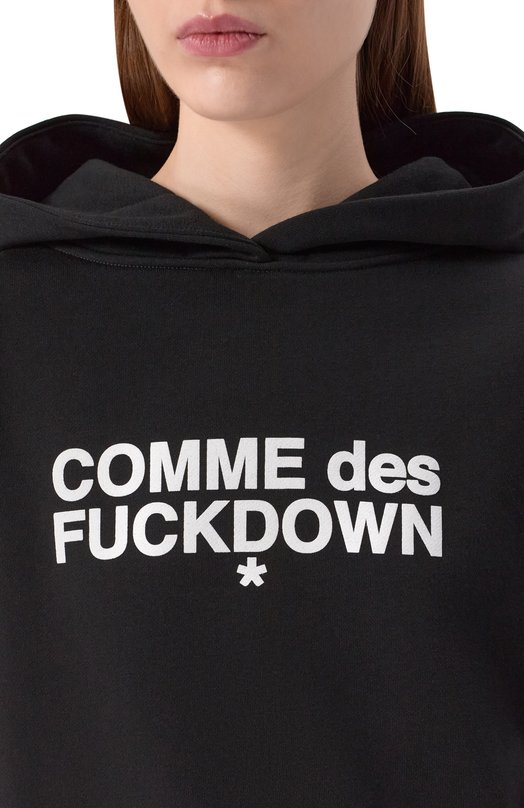 Хлопковое худи Comme des Fuckdown CFABW01355 Чёрный  CFABW01355 Фото 5
