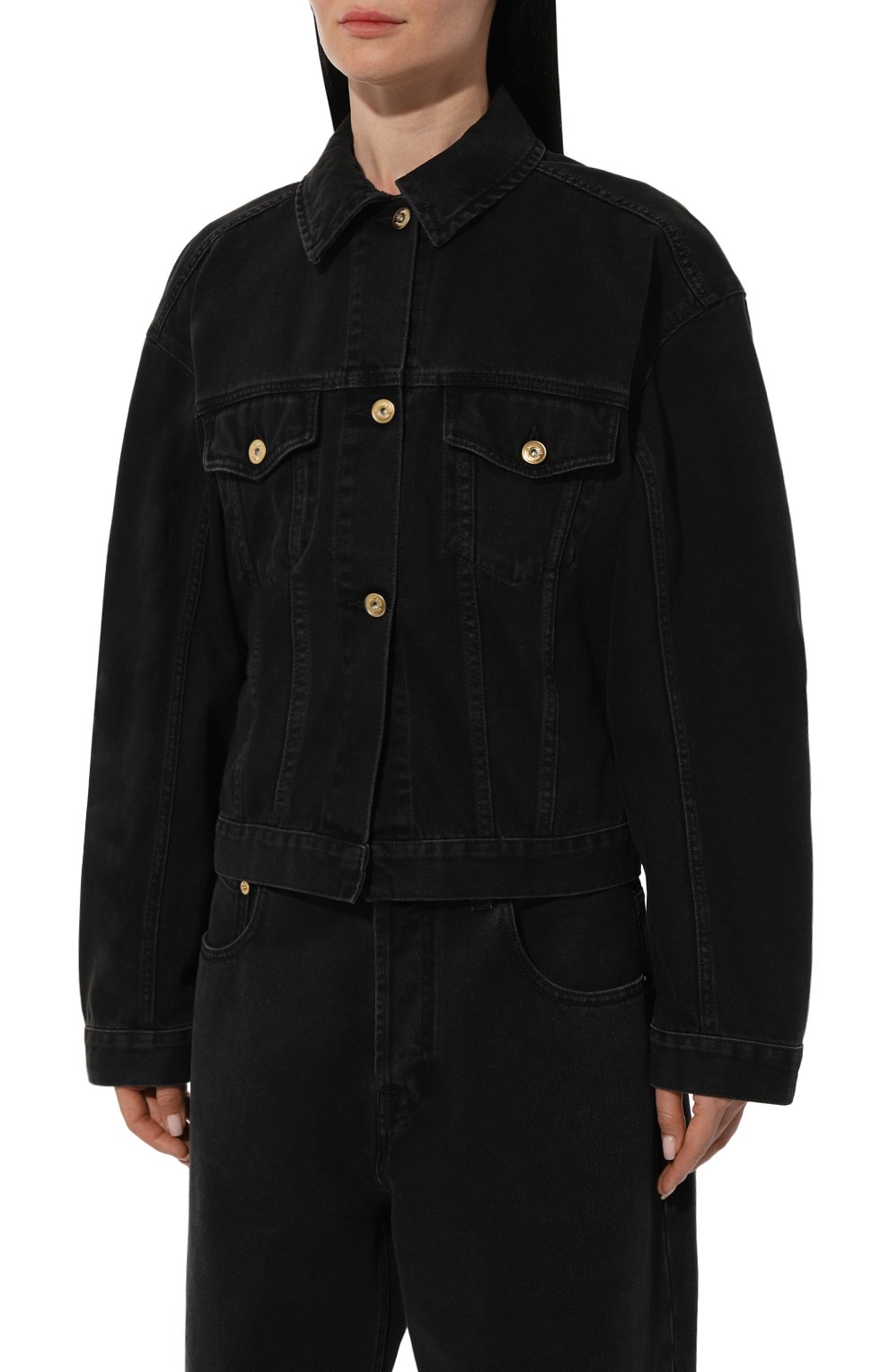 Джинсовая куртка JACQUEMUS черного цвета по цене 79150 руб., арт. 24E/241DE036, фото 3 Джинсовая куртка JACQUEMUS, арт. 24E/241DE036, фото 3