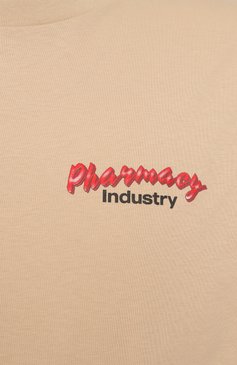 Мужская хлопковая футболка PHARMACY INDUSTRY бежевого цвета, арт. PHABM00196 | Фото 6 (Рукава: Короткие; Длина (для топов): Стандартные; Материал внешний: Хлопок; Принт: С принтом; Стили: Спорт-шик; Мужское Кросс-КТ: Футболка-одежда; Кросс-КТ: Джерси)