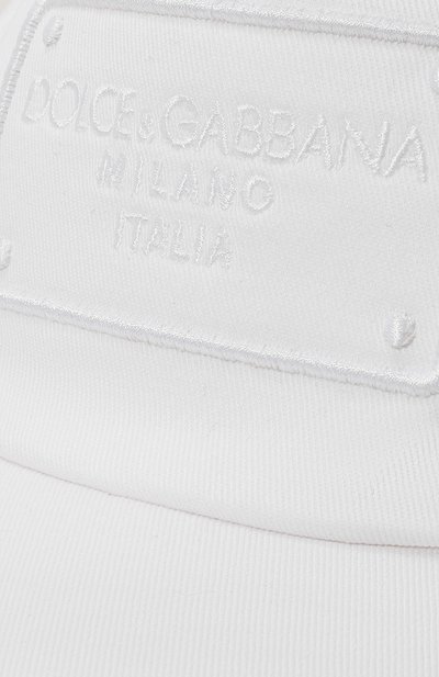 Хлопковая бейсболка DOLCE & GABBANA белого цвета по цене 17050 руб., арт. LB4H80/G7NWB, фото 3 Хлопковая бейсболка DOLCE & GABBANA, арт. LB4H80/G7NWB, фото 3