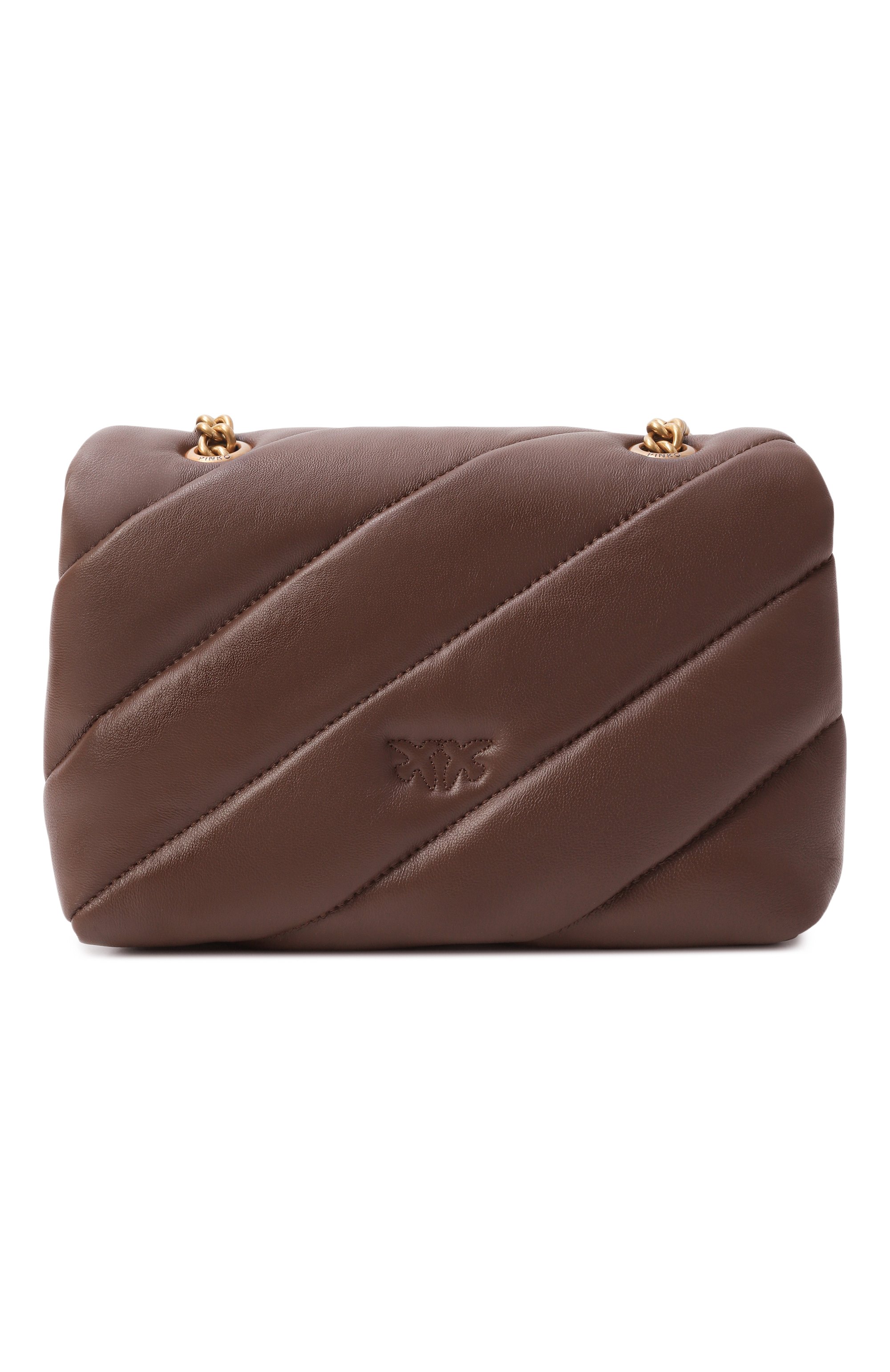 Сумка love puff mini PINKO темно-коричневого цвета по цене 41600 руб., арт. 100039/A0F2, фото 6 Сумка love puff mini PINKO, арт. 100039/A0F2, фото 6