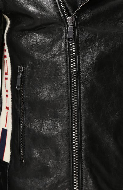 Кожаная куртка с косой молнией GUCCI, арт. 523527/XG703, фото 5
