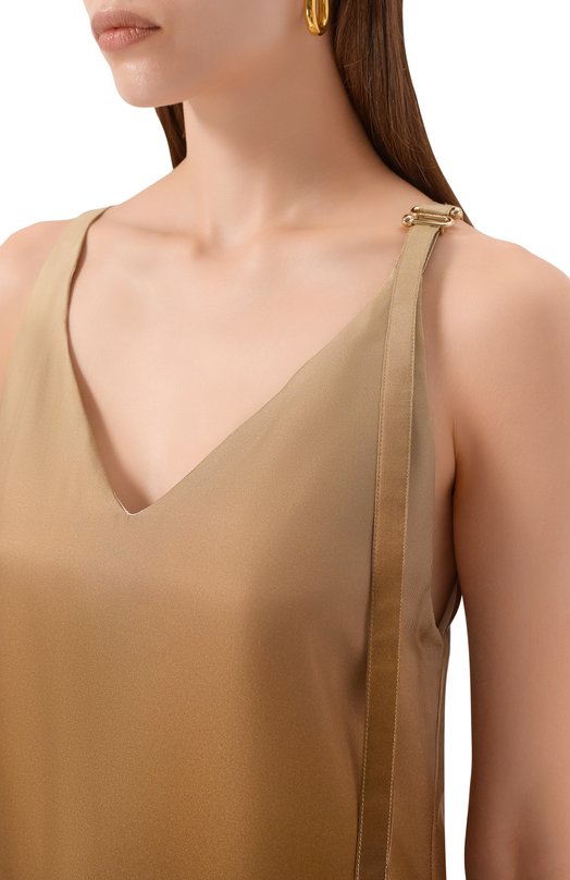 Шелковый топ Sportmax ALCUN0 Бежевый  ALCUN0 Фото 5