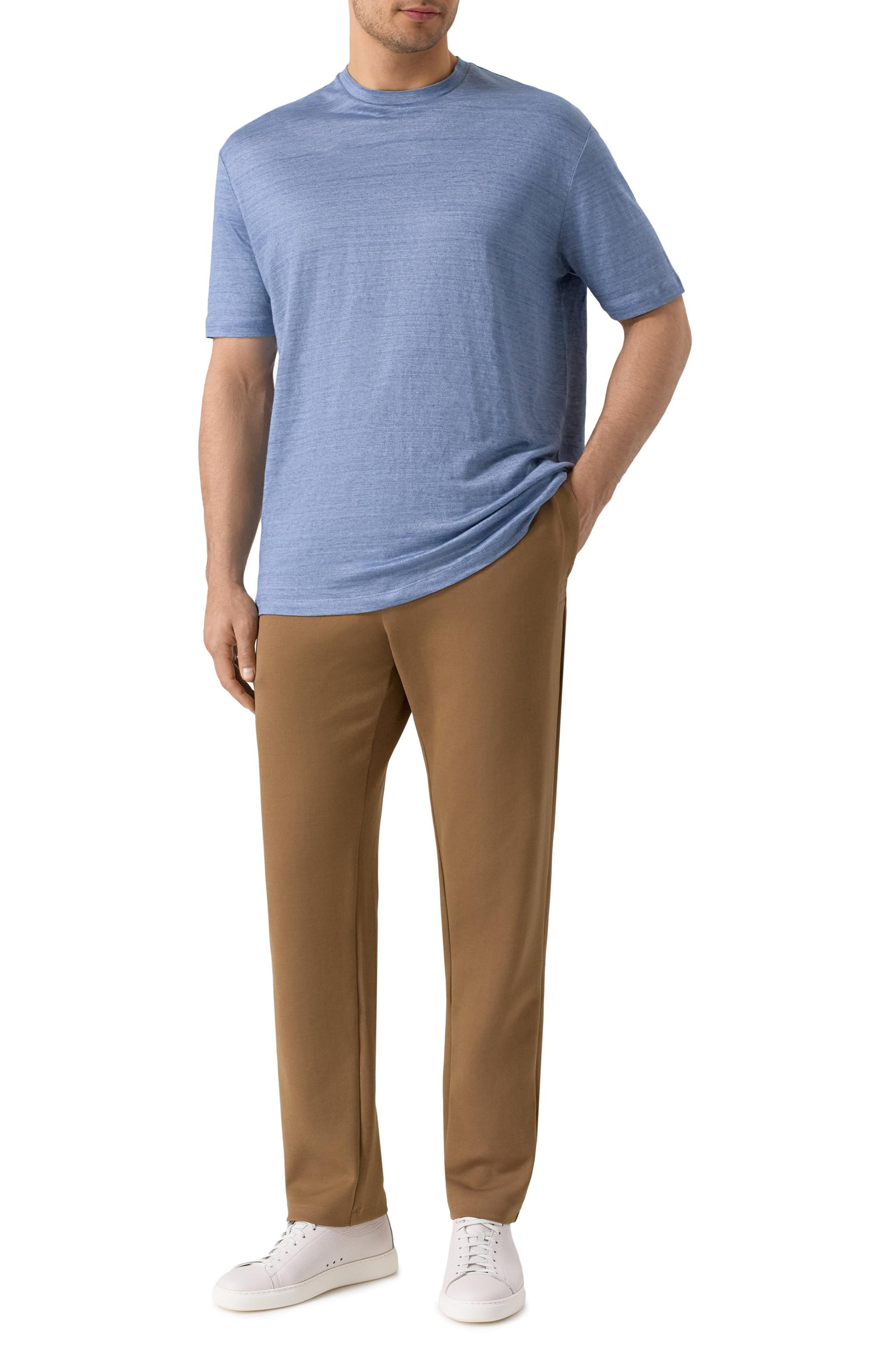 Льняная футболка PAUL&SHARK синего цвета по цене 33200 руб., арт. 25411020, фото 2 Льняная футболка PAUL&SHARK, арт. 25411020, фото 2