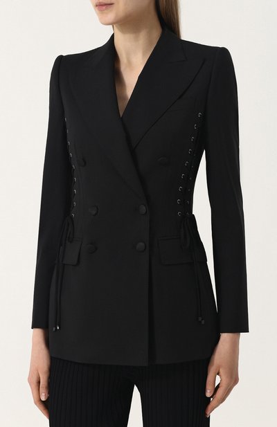 Однотонный двубортный жакет со шнуровкой DOLCE & GABBANA, арт. F293KT/FUBEH, фото 3