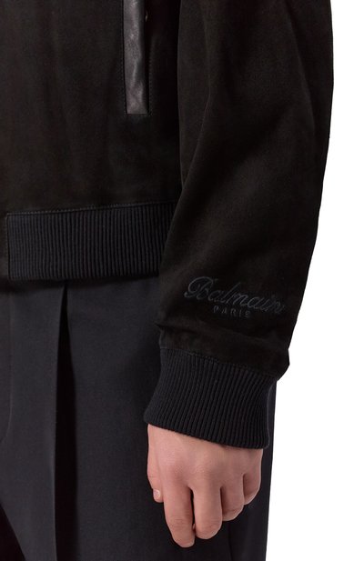 Замшевый бомбер BALMAIN черного цвета по цене 394500 руб., арт. FH0TFA87/LD91, фото 5 Замшевый бомбер BALMAIN, арт. FH0TFA87/LD91, фото 5