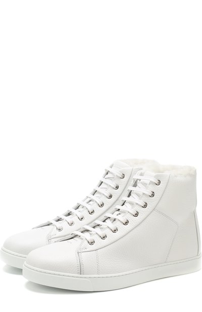 Высокие кожаные кеды на молнии с внутренней меховой отделкой GIANVITO ROSSI, арт. S20391.M1WHT.B0XBIAN, фото 1
