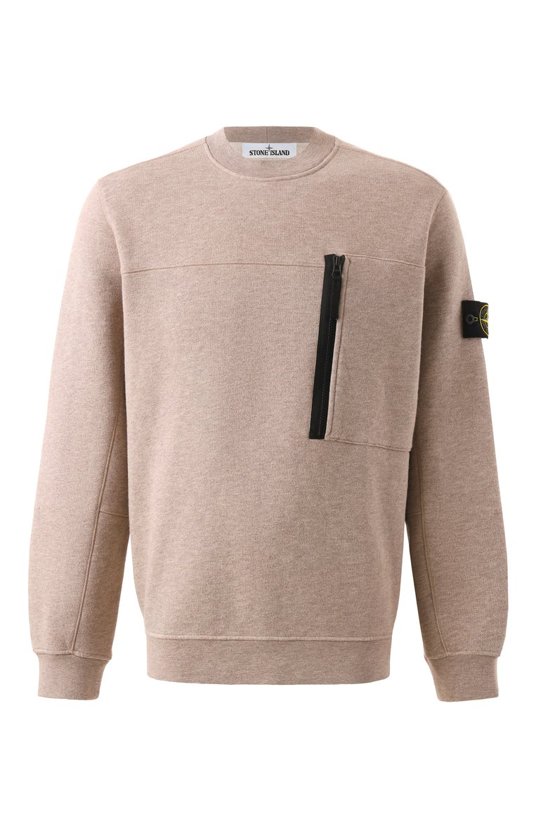 Мужской хлопковый свитшот STONE ISLAND бежевого цвета, арт. 811565338 | Фото 1 (Материал сплава: Проставлено; Рукава: Длинные; Длина (для топов): Стандартные; Драгоценные камни: Проставлено; Стили: Кэжуэл; Мужское Кросс-КТ: свитшот-одежда; Принт: Без принта; Материал внешний: Хлопок)