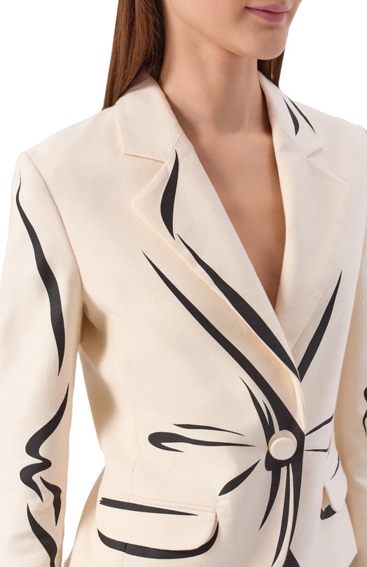 Хлопковый жакет Moschino A0501/0422 Кремовый  A0501/0422 Фото 5