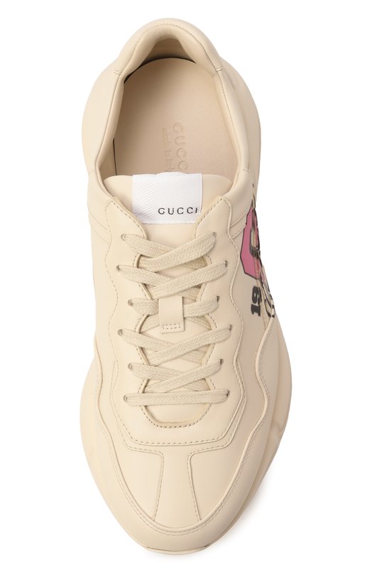 Кожаные кроссовки Rhyton Gucci 817482/UPG00 Кремовый  817482/UPG00 Фото 6
