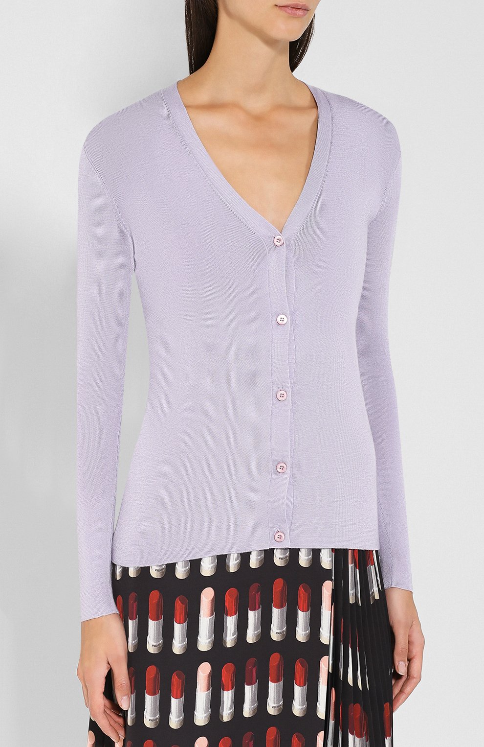 Однотонный кардиган на пуговицах PRADA, арт. 25437-40J-F0230, фото 3