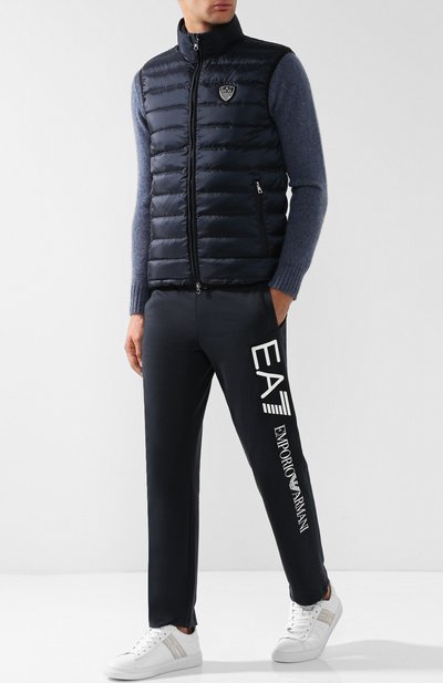 Хлопковые брюки прямого кроя с поясом на резинке EA7, арт. 8NPPC2/PJ05Z, фото 2