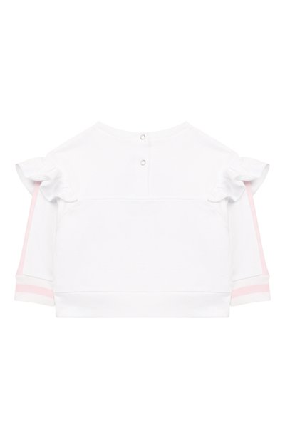 Хлопковый свитшот MONNALISA белого цвета по цене 7000 руб., арт. 395604R6, фото 2 Хлопковый свитшот MONNALISA, арт. 395604R6, фото 2