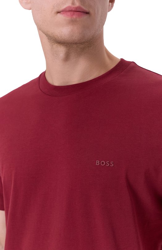 Хлопковая футболка BOSS 50468347 Бордовый  50468347 Фото 5