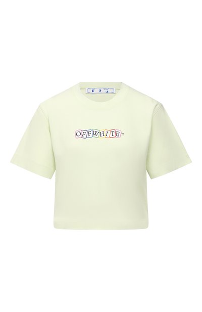 Женская хлопковая футболка OFF-WHITE, арт. 0WAA090S21JER003