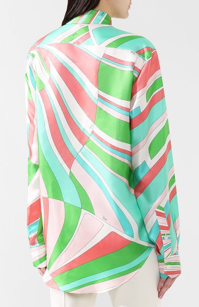 Шелковая блузка EMILIO PUCCI разноцветного цвета по цене 79950 руб., арт. 9HRJ92/9H751, фото 4 Шелковая блузка EMILIO PUCCI, арт. 9HRJ92/9H751, фото 4