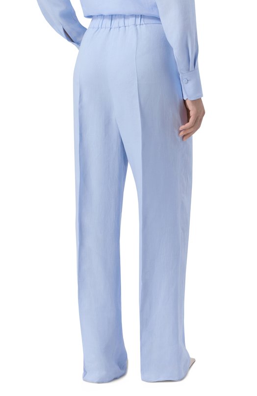 Льняные брюки Agnona T71008E/U3049E Голубой  T71008E/U3049E Фото 4