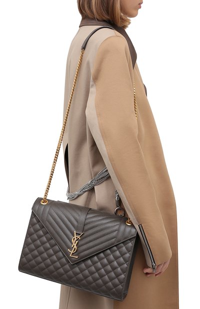 Сумка envelope large SAINT LAURENT темно-серого цвета по цене 236500 руб., арт. 600166/B0W91, фото 5 Сумка envelope large SAINT LAURENT, арт. 600166/B0W91, фото 5