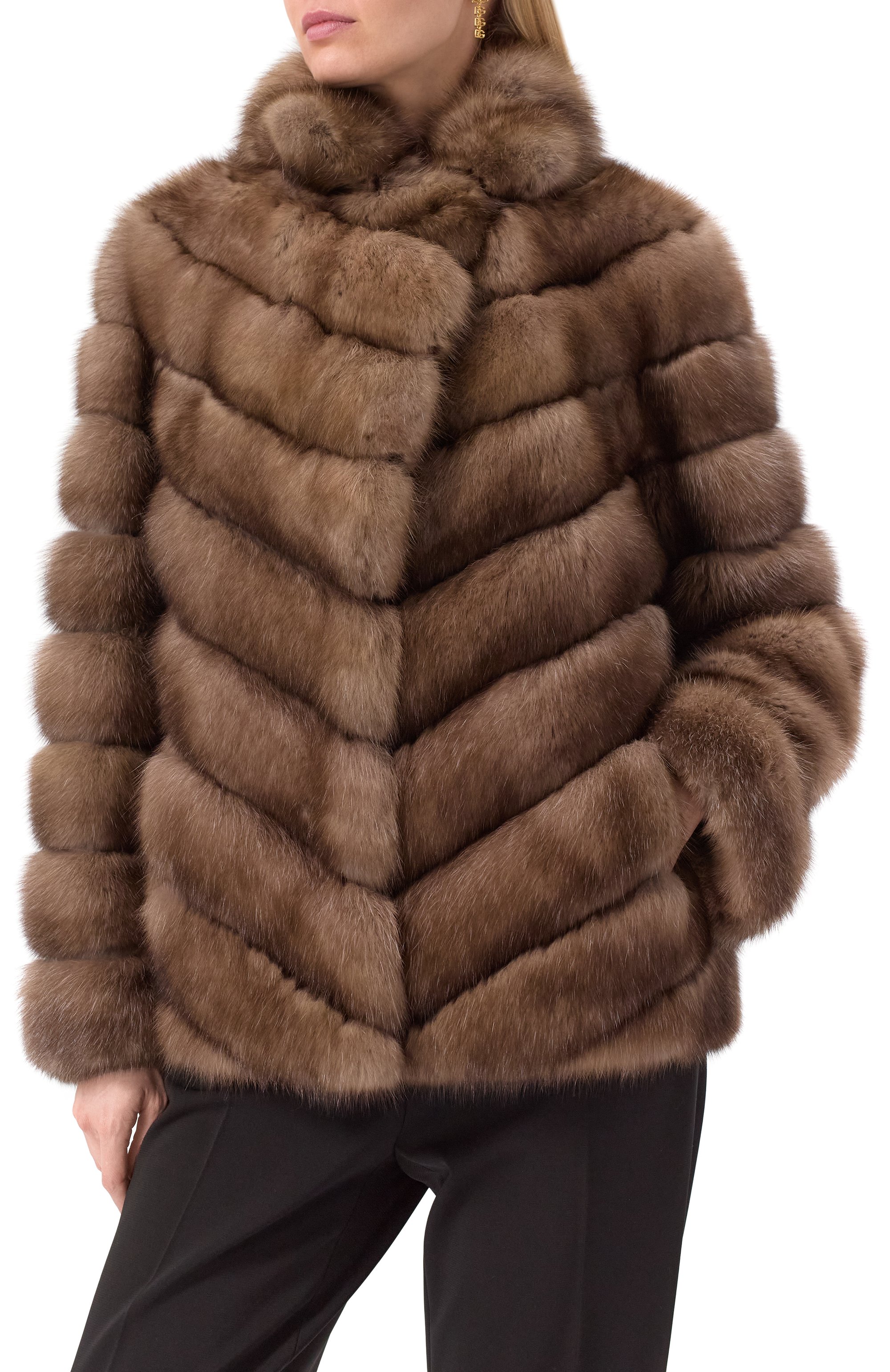 Шуба из меха соболя VICTORIA KUSENKOVA светло-коричневого цвета по цене 4466000 руб., арт. 763600005655, фото 8 Шуба из меха соболя VICTORIA KUSENKOVA, арт. 763600005655, фото 8